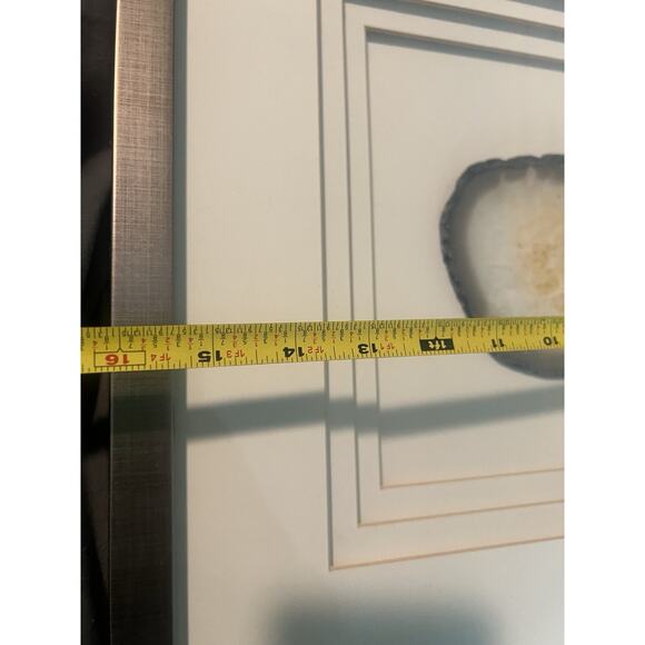 Crystal Stone Centered Wall Art Home Decor Gemstone Metal Frame Bedroom Living - Picture 7 of 9